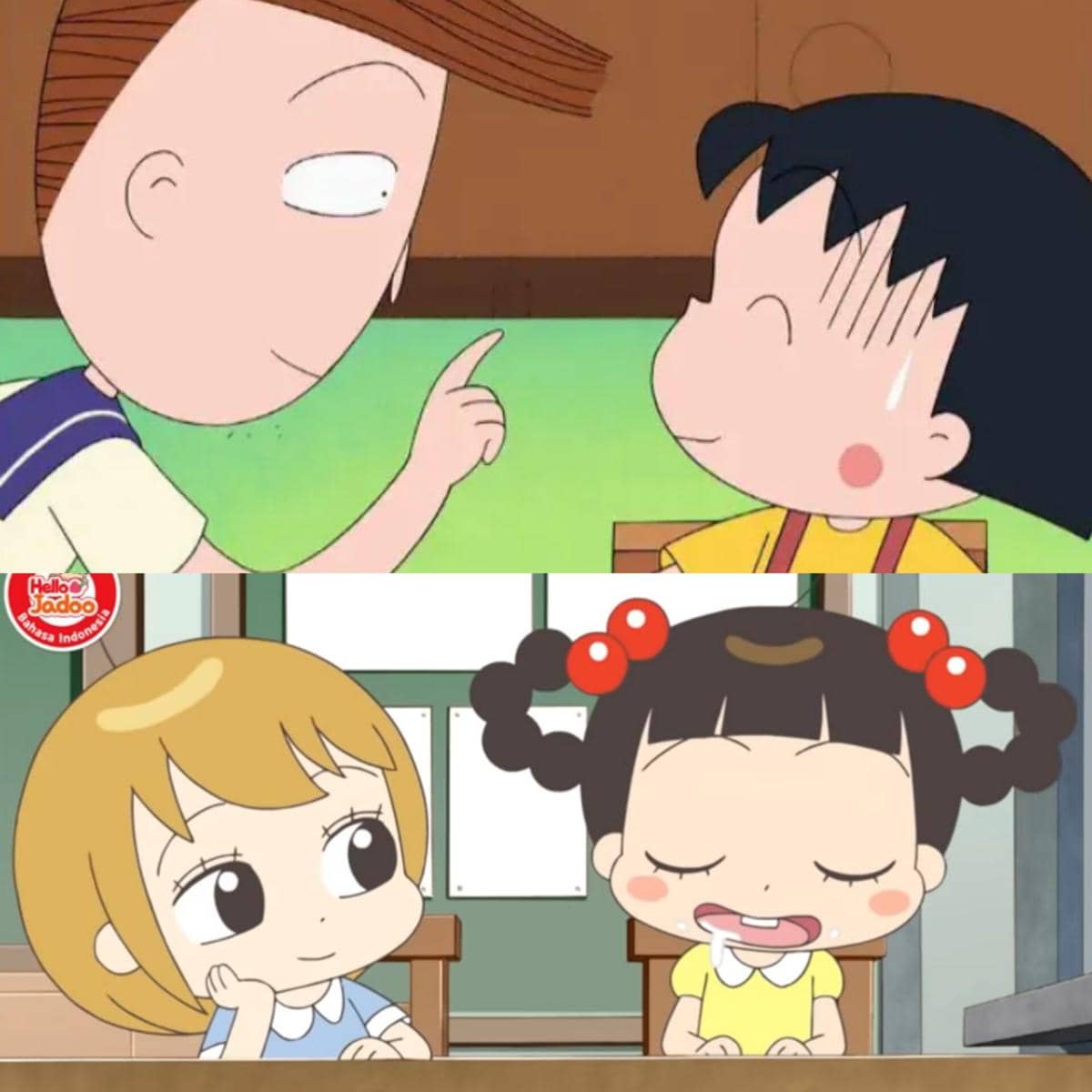 Hanawa di Chibi Maruko Chan dan Seonghun di Hello Jadoo sama-sama menyukai karakter utama