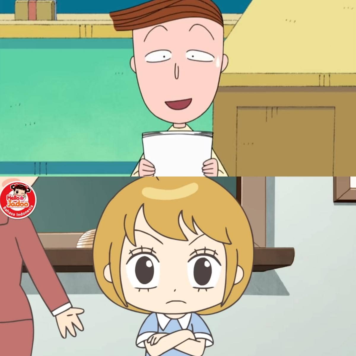 Hanawa di Chibi Maruko Chan dan Seonghun di Hello Jadoo sama-sama kelas 3 SD