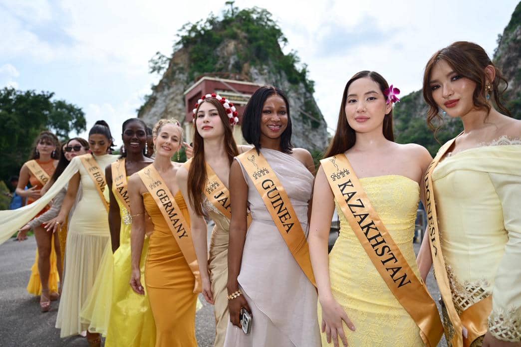 potret finalis Miss Global 2026 di Khao Ngu Stone Park