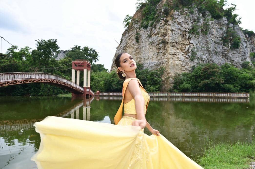 potret finalis Miss Global 2026 di Khao Ngu Stone Park