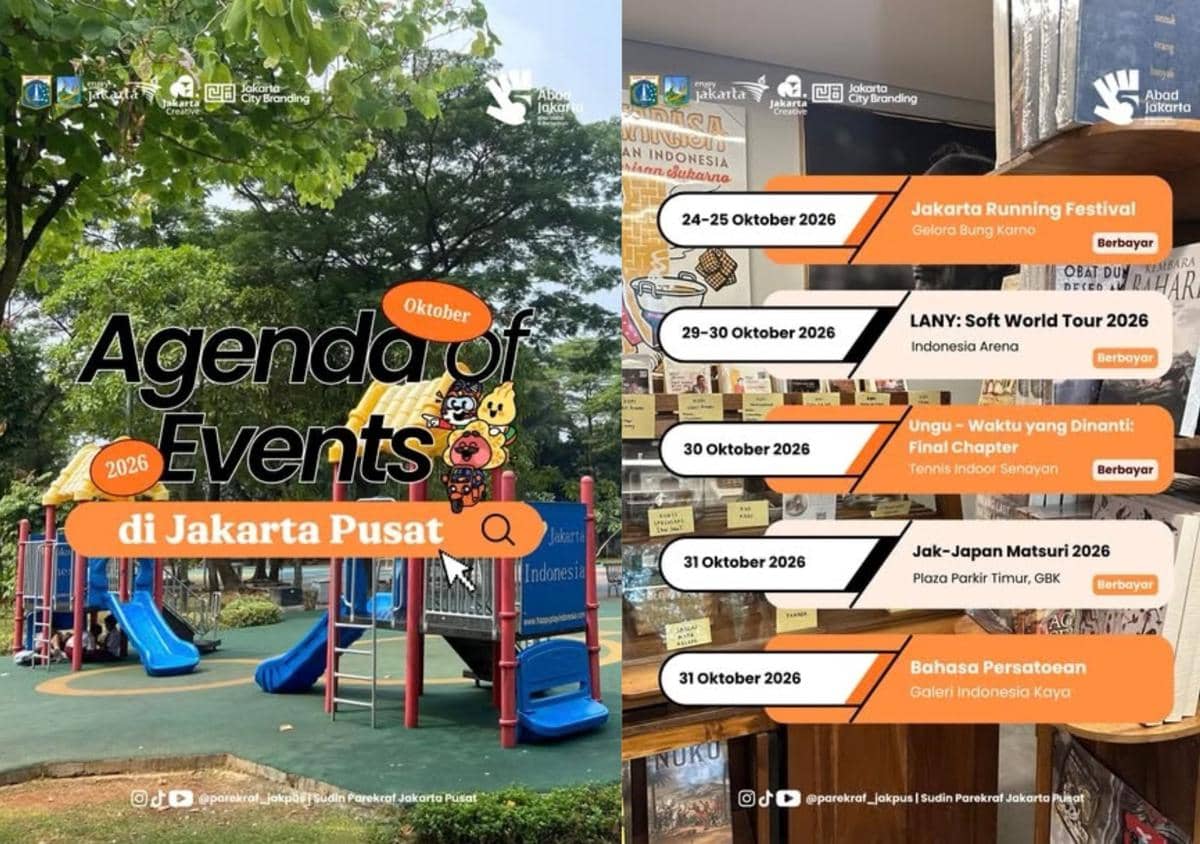 Event Seru di Jakarta Pusat Oktober 2026, Ada Pameran Buku hingga Running