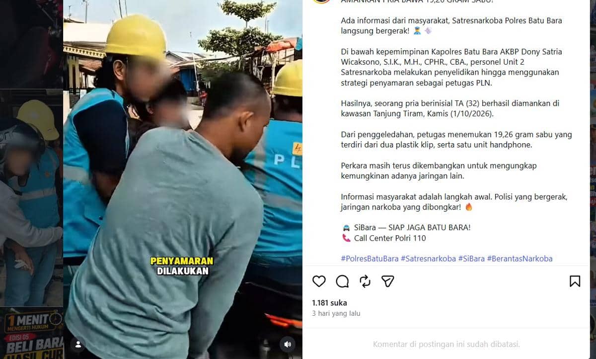 Polisi Menyamar Jadi Petugas PLN Tangkap Terduga Pengedar Sabu