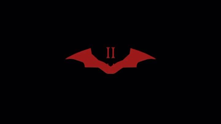 Logo film The Batman Part 2 berlatar hitam dengan tulisan merah menyala, dibagikan melalui Instagram Matt Reeves.