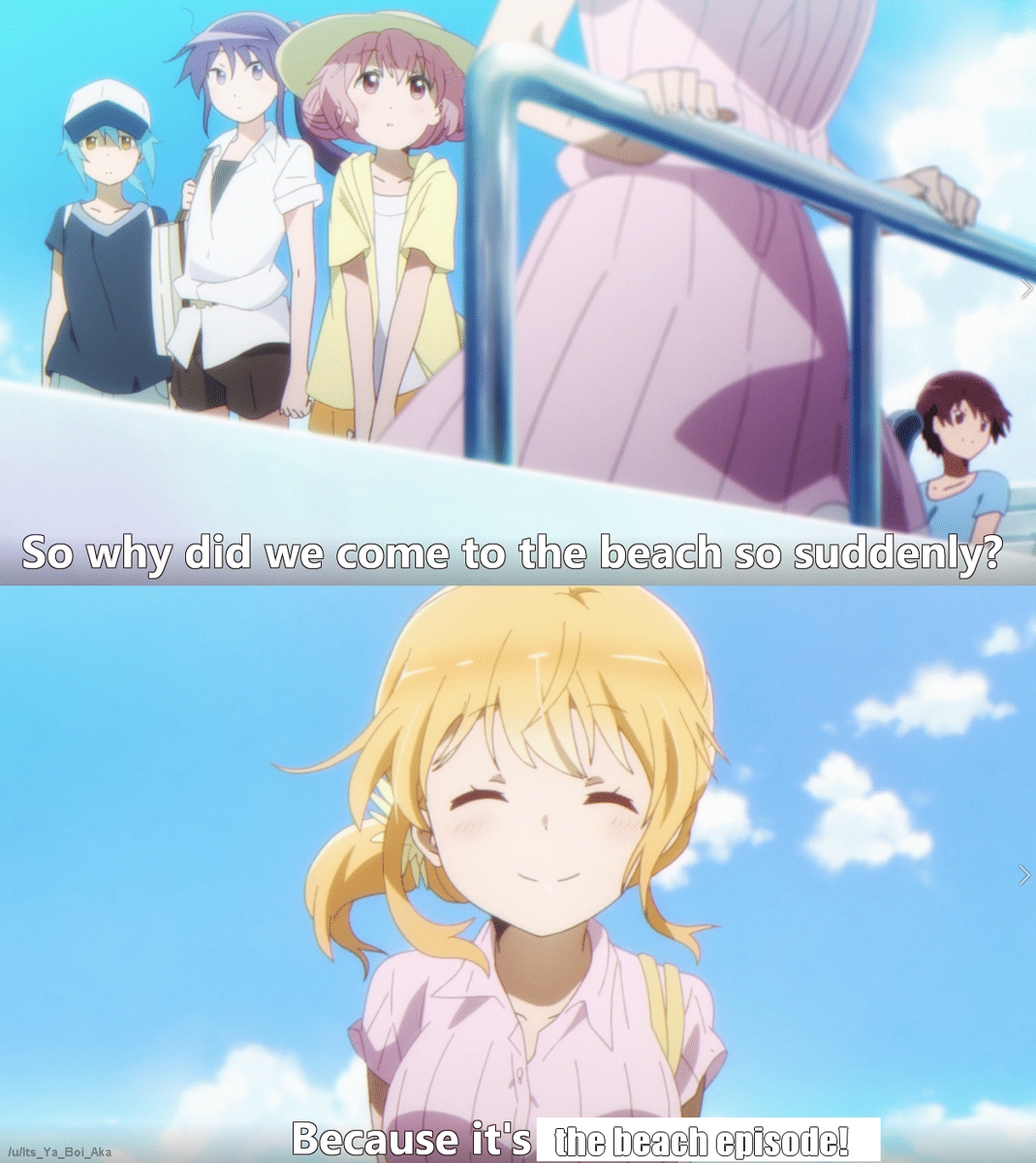 meme anime tentang episode pantai