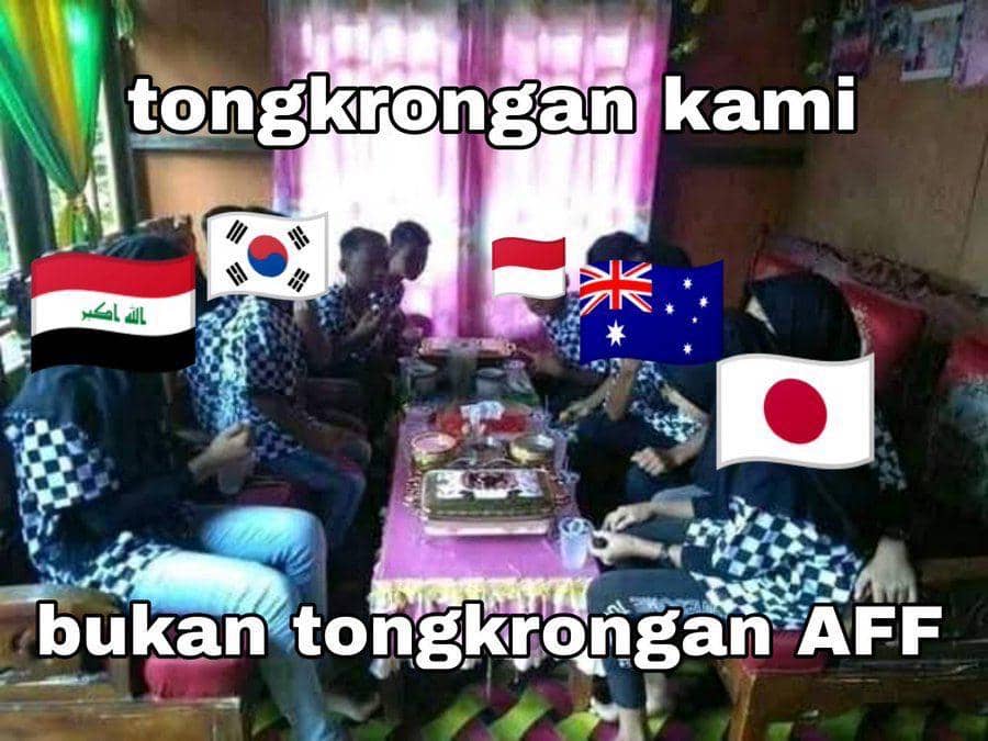 Meme bertema kemenangan Timnas Indonesia sebagai juara FIFA ASEAN Cup 2026 yang dibagikan akun X di X.