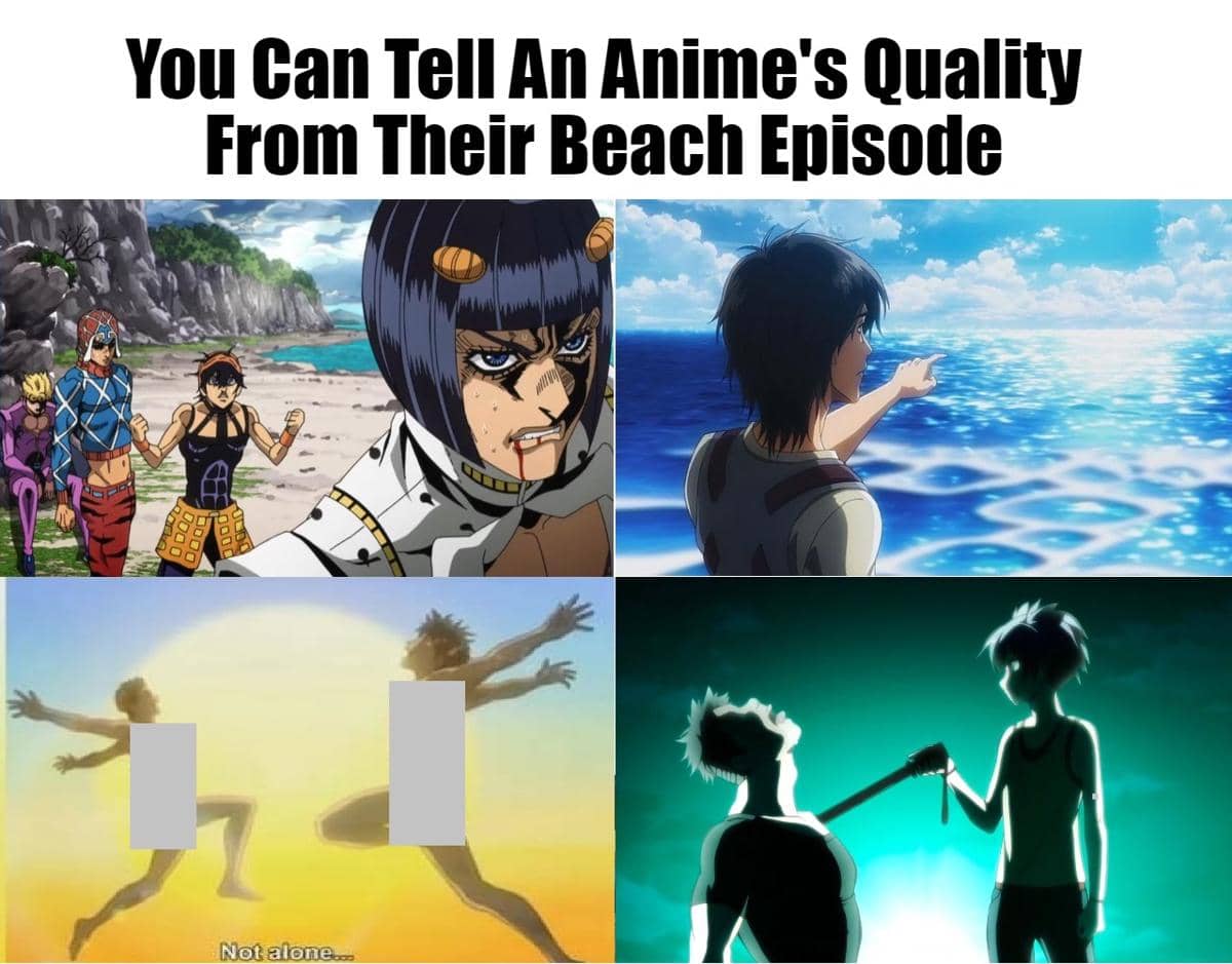 8 Meme Anime tentang Episode Pantai, Wajib Banget Ada, nih?