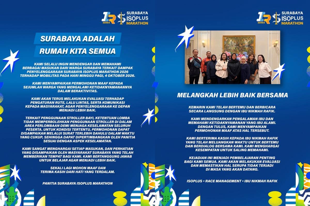 Klarifikasi Isoplus soal penggunaan stroller di Surabaya Isoplus Marathon