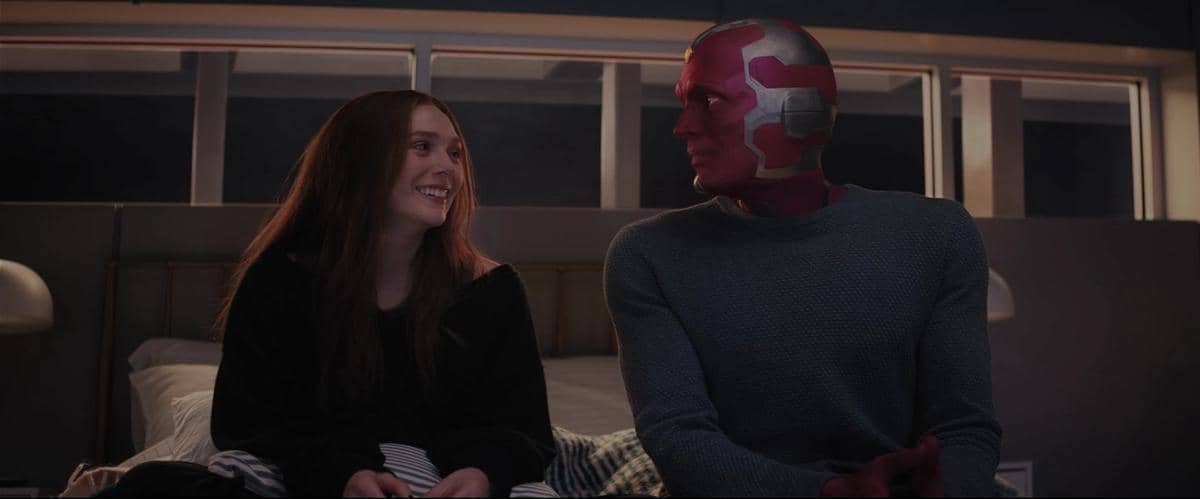 Potongan adegan dari serial WandaVision produksi Marvel Television, memperlihatkan salah satu momen dalam episode serial tersebut.
