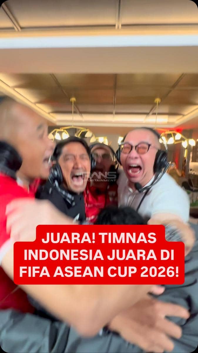 Sejumlah artis Indonesia menyampaikan reaksi usai Timnas Indonesia menjadi juara FIFA ASEAN Cup 2026 melalui unggahan media sosial.