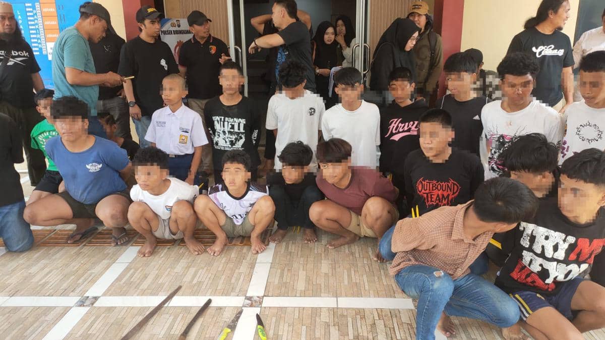 Bacok Warga hingga Tewas, 18 Pelajar Terlibat Geng Motor Ditangkap