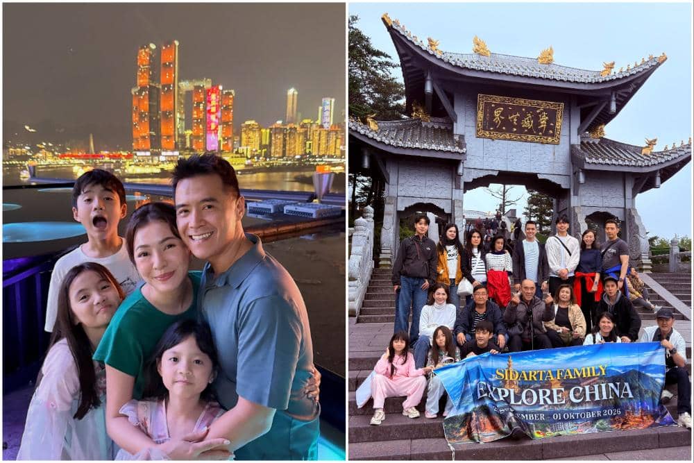 Keluarga Besar Maya Septha Liburan di China, Seru Beramai-ramai!