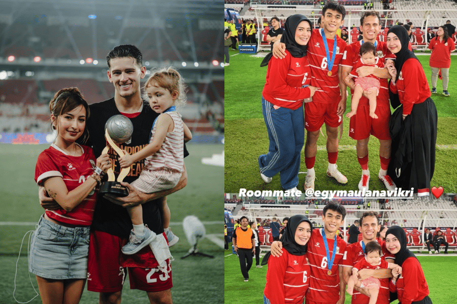 Gaya Keluarga Atlet Timnas di FIFA ASEAN CUP Indonesia Vs. Thailand, Kompak!