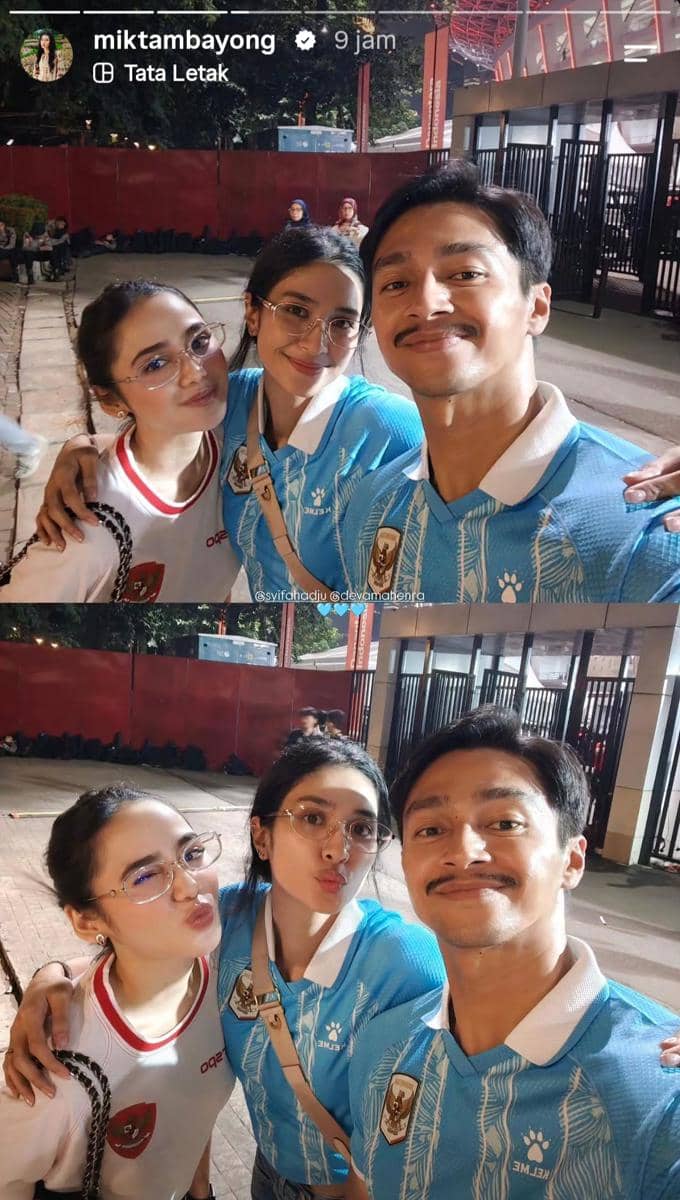Syifa Hadju, Mikha Tambayong, dan Deva Mahenra nonton final FIFA ASEAN Cup 2026