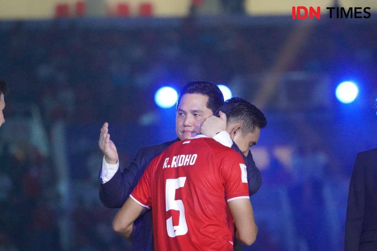 Potret kebahagiaan Timnas Indonesia usai juara FIFA ASEAN Cup 2026. (IDN Times/Sandy Firdaus)
