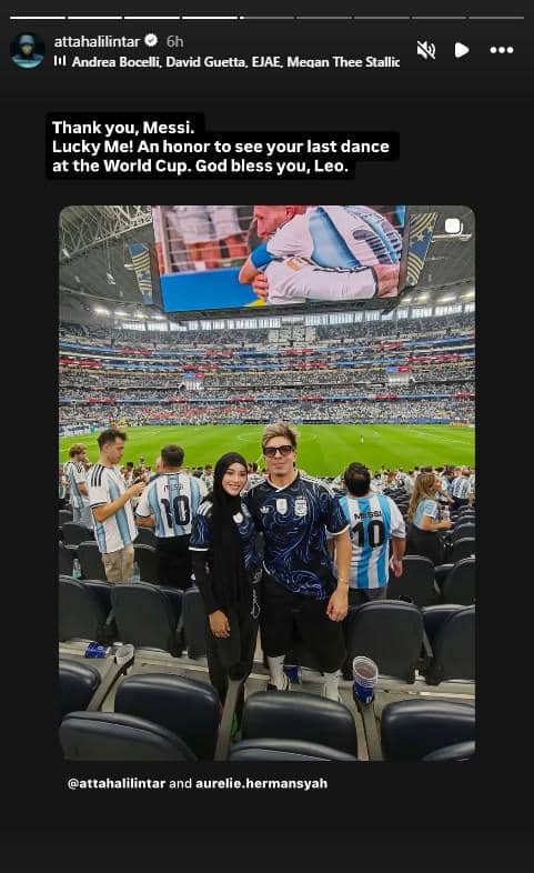 Sejumlah artis membagikan reaksi saat menyaksikan pertandingan terakhir Lionel Messi bersama tim Argentina.