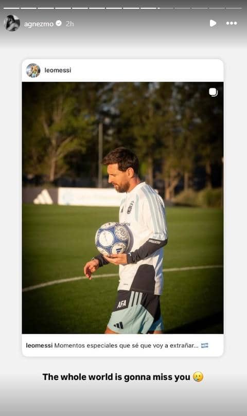 Agnez Mo membagikan reaksi saat menyaksikan pertandingan terakhir Lionel Messi bersama tim nasional Argentina.