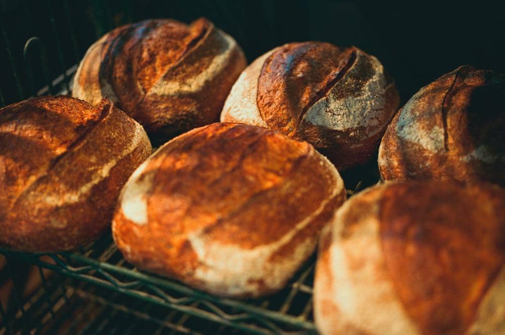 ilustrasi sourdough yang baru dikeluarkan dari oven