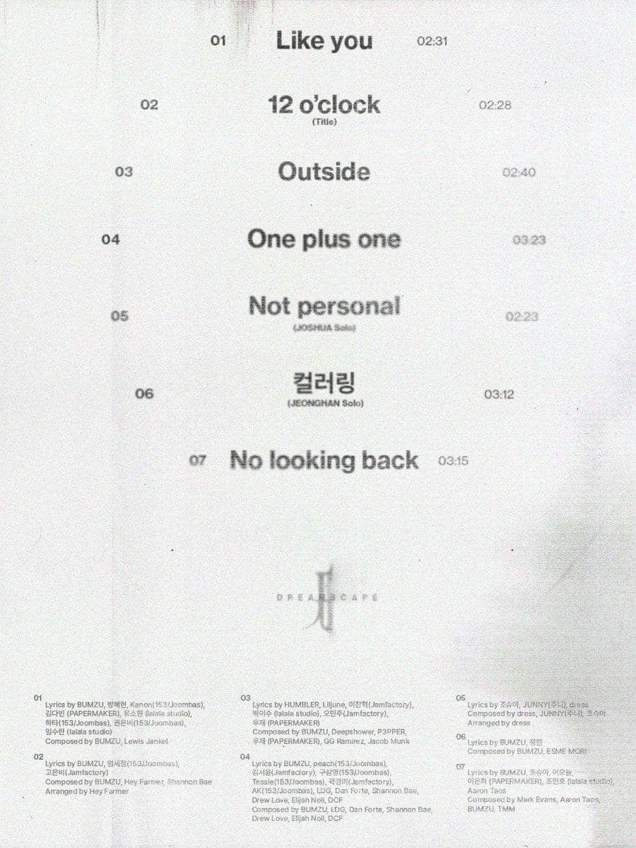 Daftar lagu mini album DREAMSCAPE milik Jeonghan dan Joshua dari SEVENTEEN melalui akun PLEDIS di X