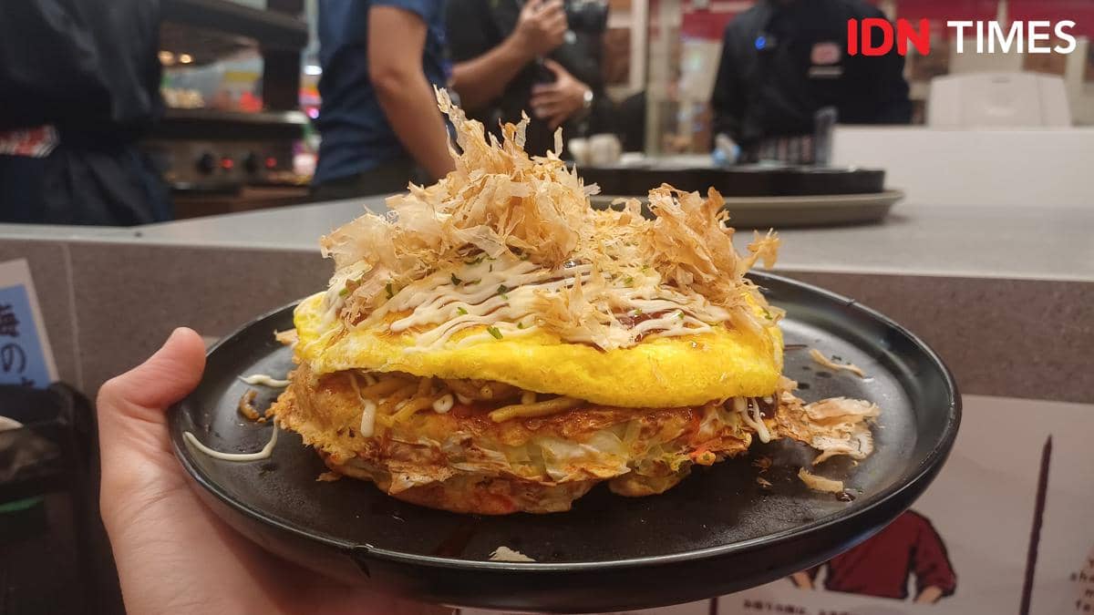 Potret Hiroshima Okonomiyaki, Gindaco Yokocho, Central Park Mall, Jakarta Barat