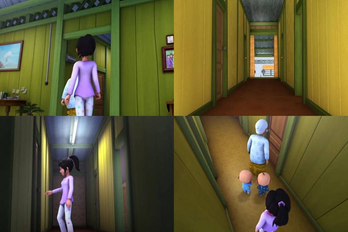 lorong kamar di rumah Upin dan Ipin