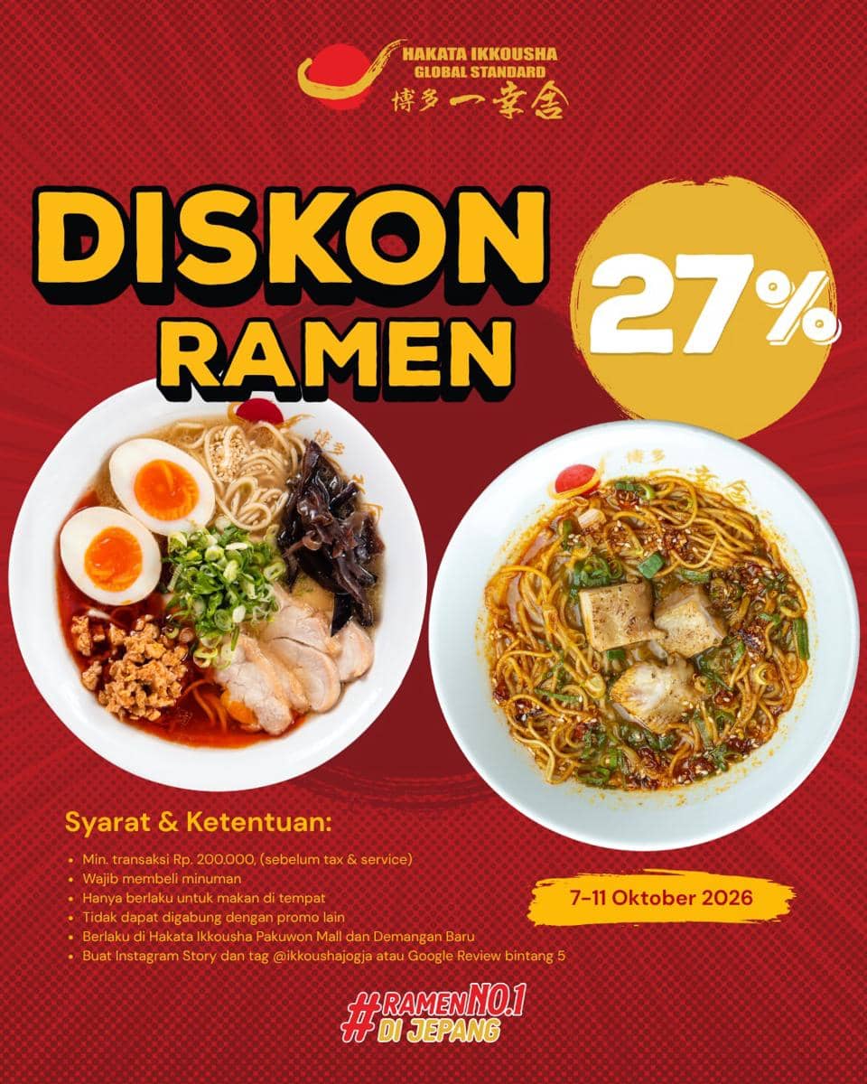 promo hut jogja Hakata Ikkousha Jogja