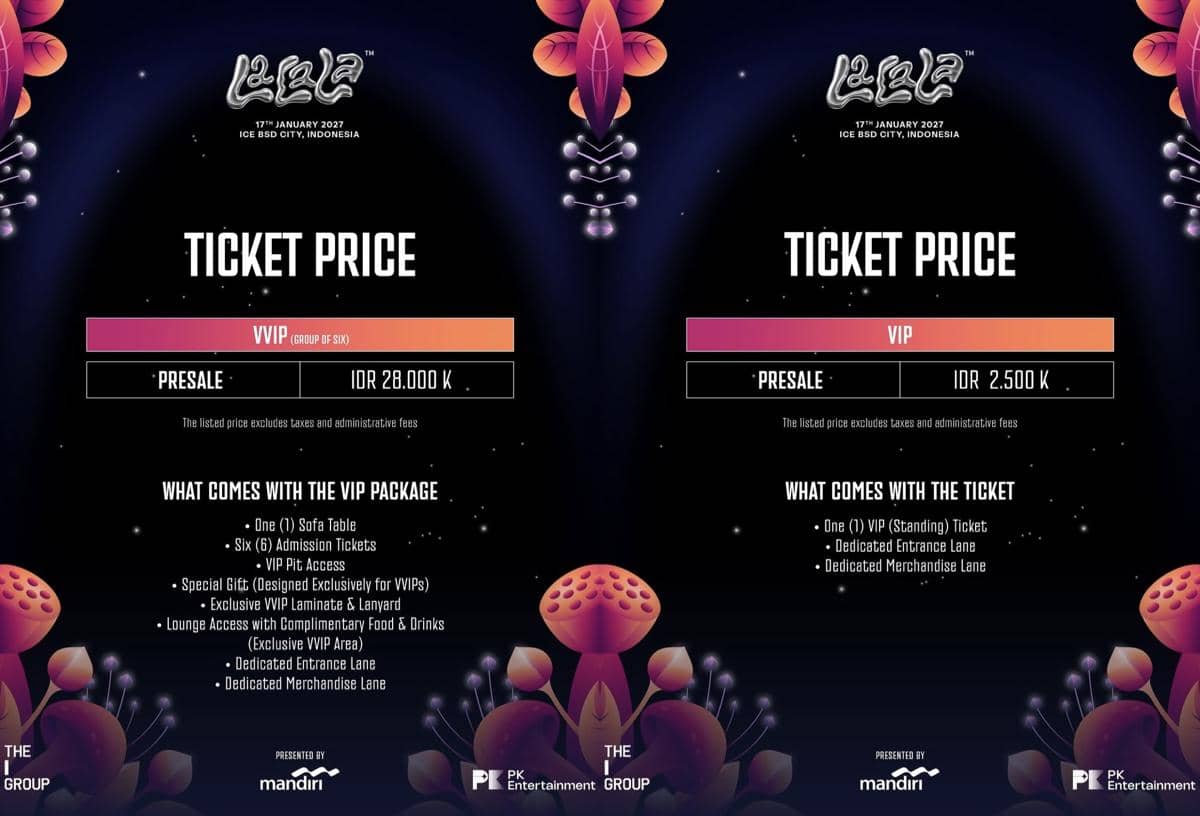 Unggahan Instagram bertajuk LaLaLa Festival 2027 dari akun lalala.fest yang memuat informasi terkait festival.