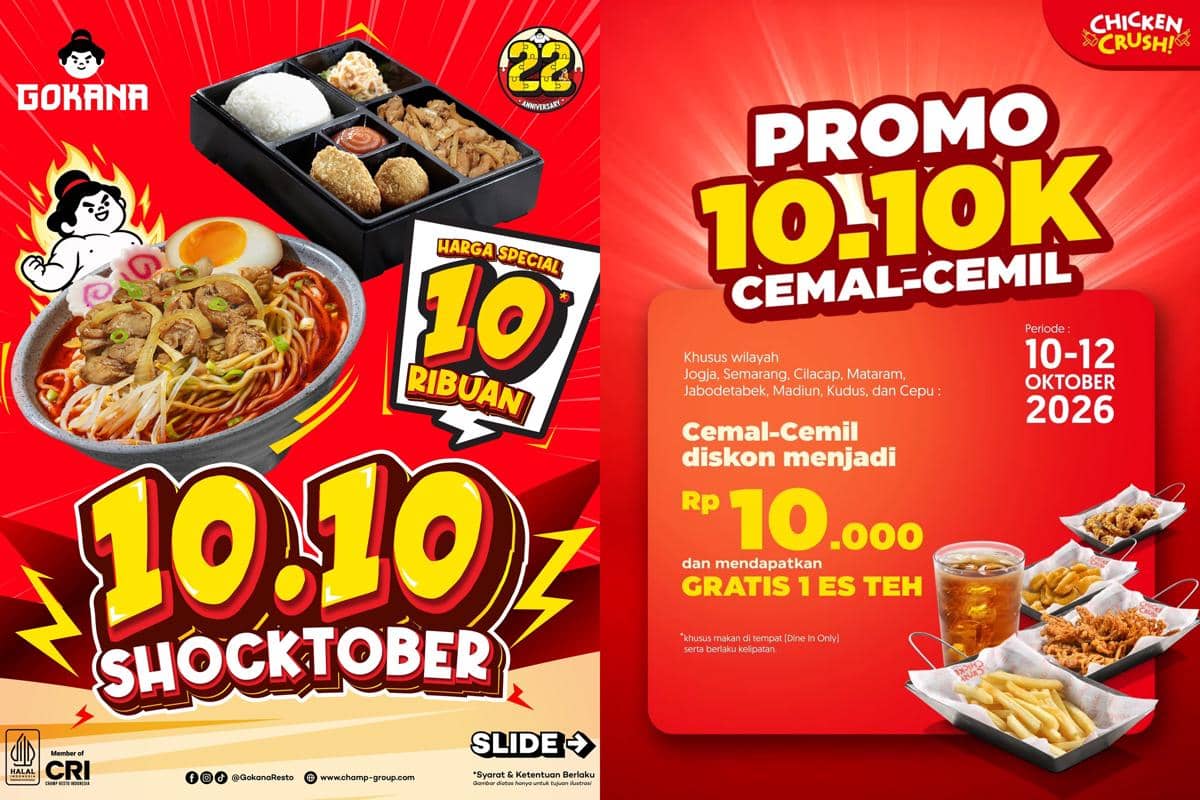 Deretan Promo Makanan dan Minuman Tanggal Kembar 10.10