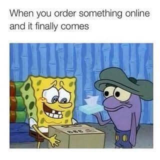 meme SpongeBob tentang kurir