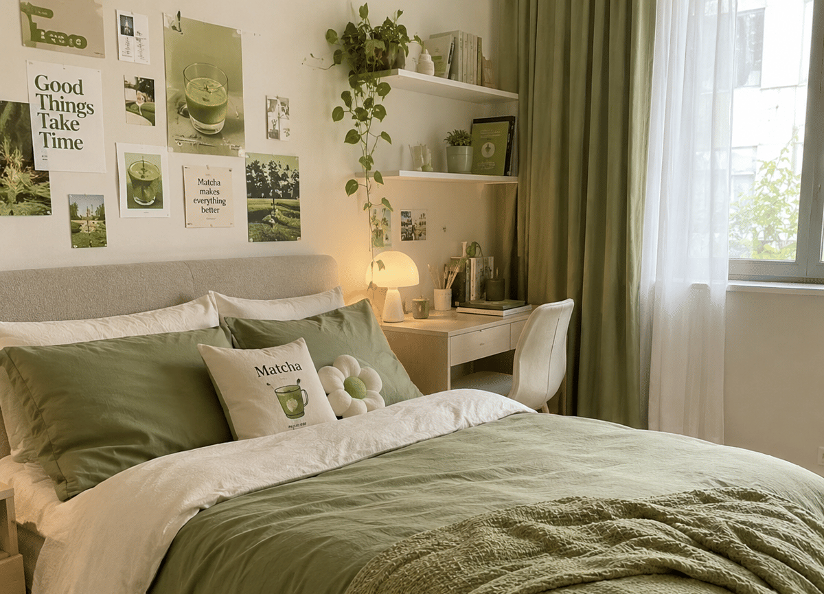 Ilustrasi kamar matcha