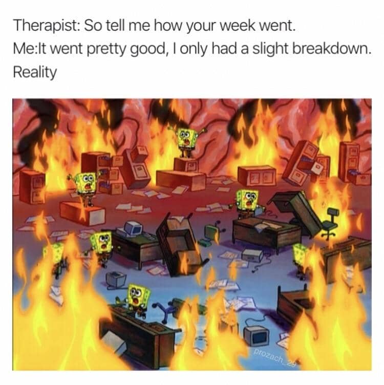meme SpongeBob tentang terapi