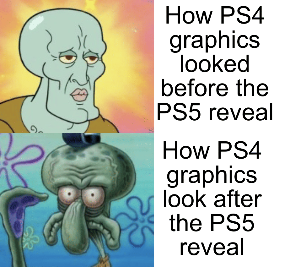 meme SpongeBob tentang PlayStation 5