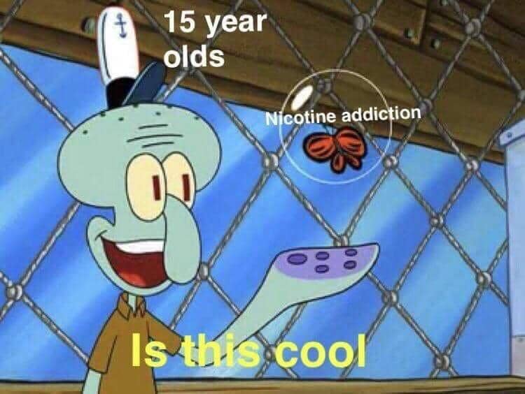 meme SpongeBob tentang kecanduan