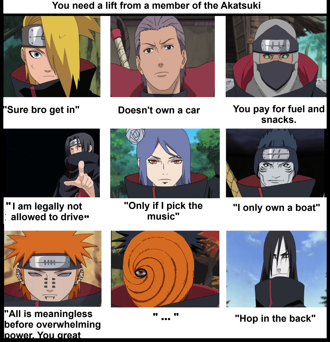 meme Naruto tentang camilan
