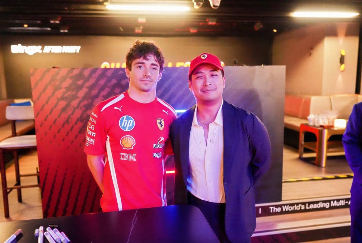 Potret Anthony Tjipto bersama pembalap Formula 1 Charles Leclerc yang diunggah di akun Instagram.