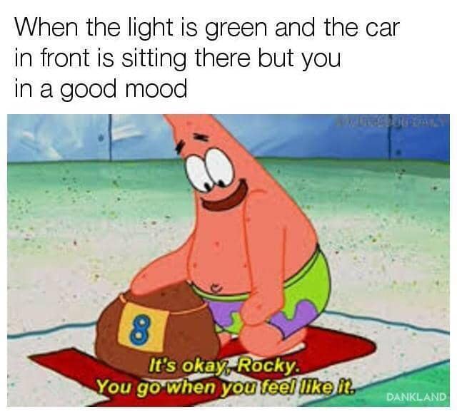 meme SpongeBob tentang lampu merah