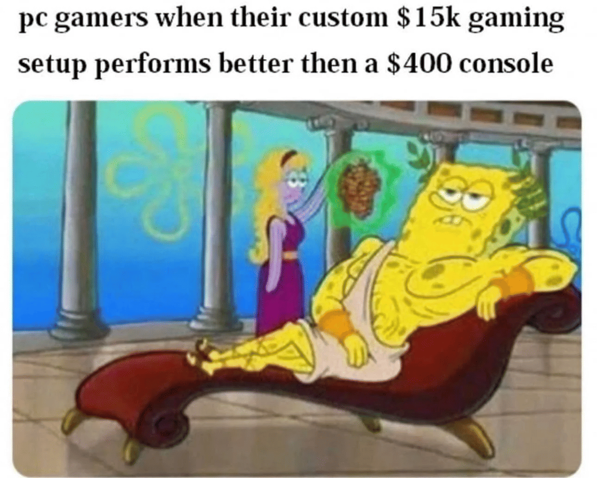 meme SpongeBob tentang PlayStation 5