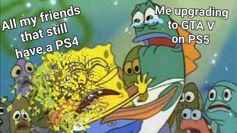meme SpongeBob tentang PlayStation 5