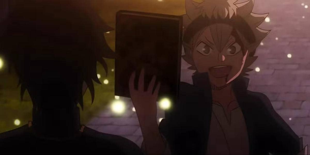 Asta menunjukkan Grimoirenya (dok. Pierrot/Black Clover).jpg