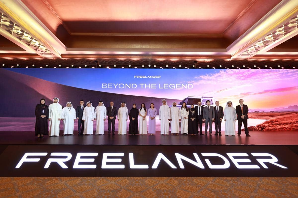 Suasana peluncuran global merek Freelander di Uni Emirat Arab, sebagaimana didokumentasikan oleh Freelander.