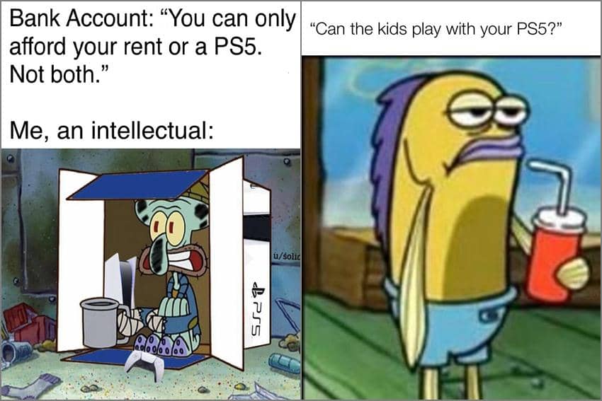 8 Meme SpongeBob tentang PlayStation 5, Konsol Game Impian