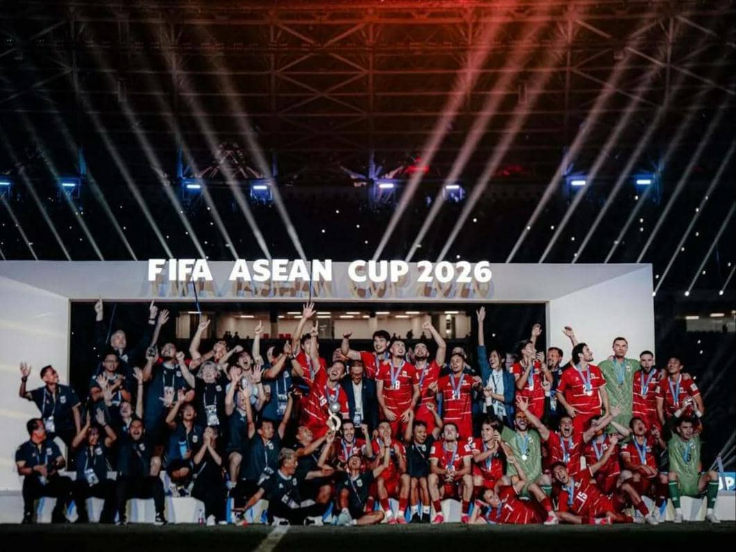Timnas Indonesia merayakan kemenangan sebagai juara perdana FIFA ASEAN Cup 2026