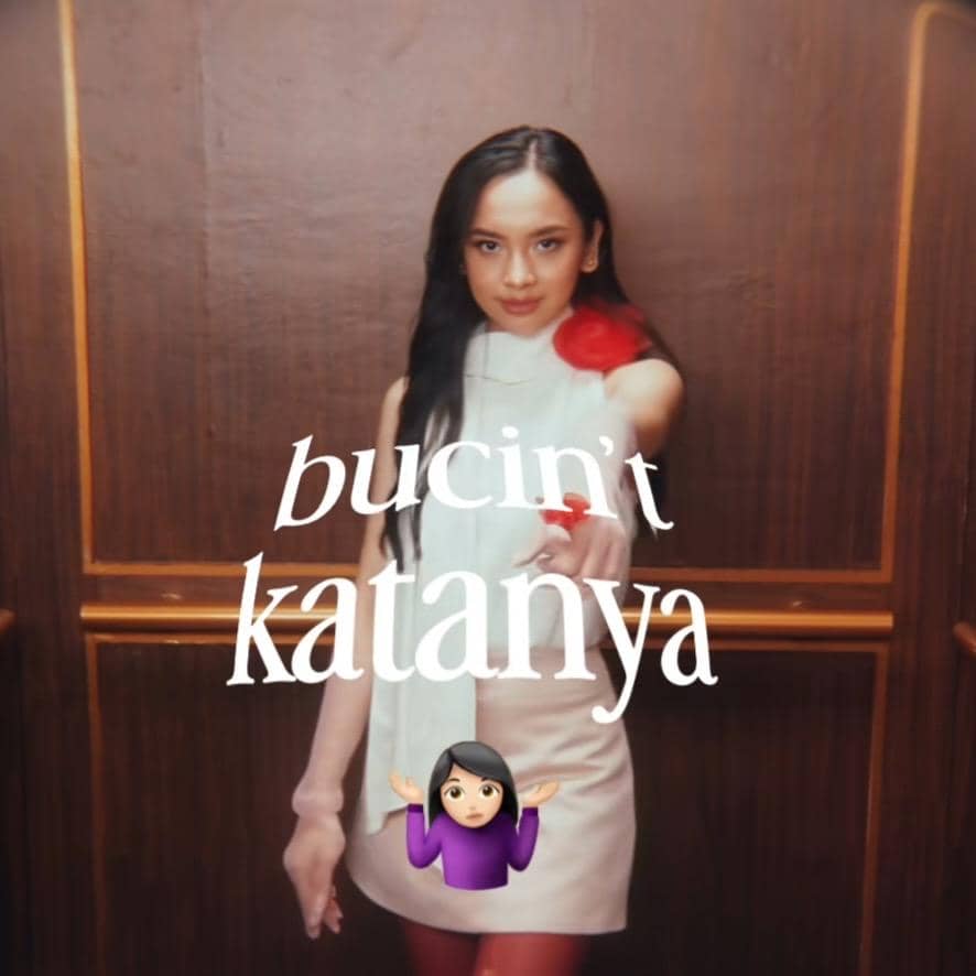 Tangkapan layar unggahan TikTok Lyodra yang memuat lirik lagu “Bucin’t” dari akun @lyodrabeneran.
