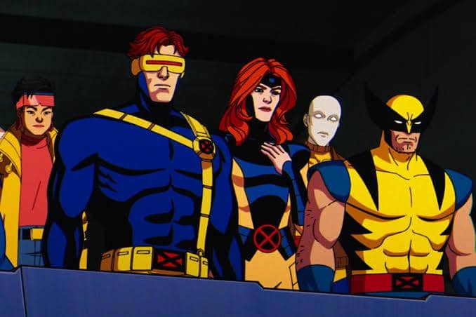 Cuplikan adegan dari serial animasi X-Men '97 produksi Marvel Animation dengan gaya visual animasi yang khas.