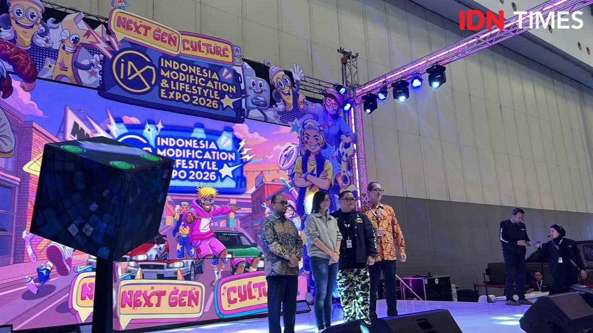 Suasana seremoni pembukaan IMX 2026 yang berlangsung di panggung acara, didokumentasikan oleh IDN Times.