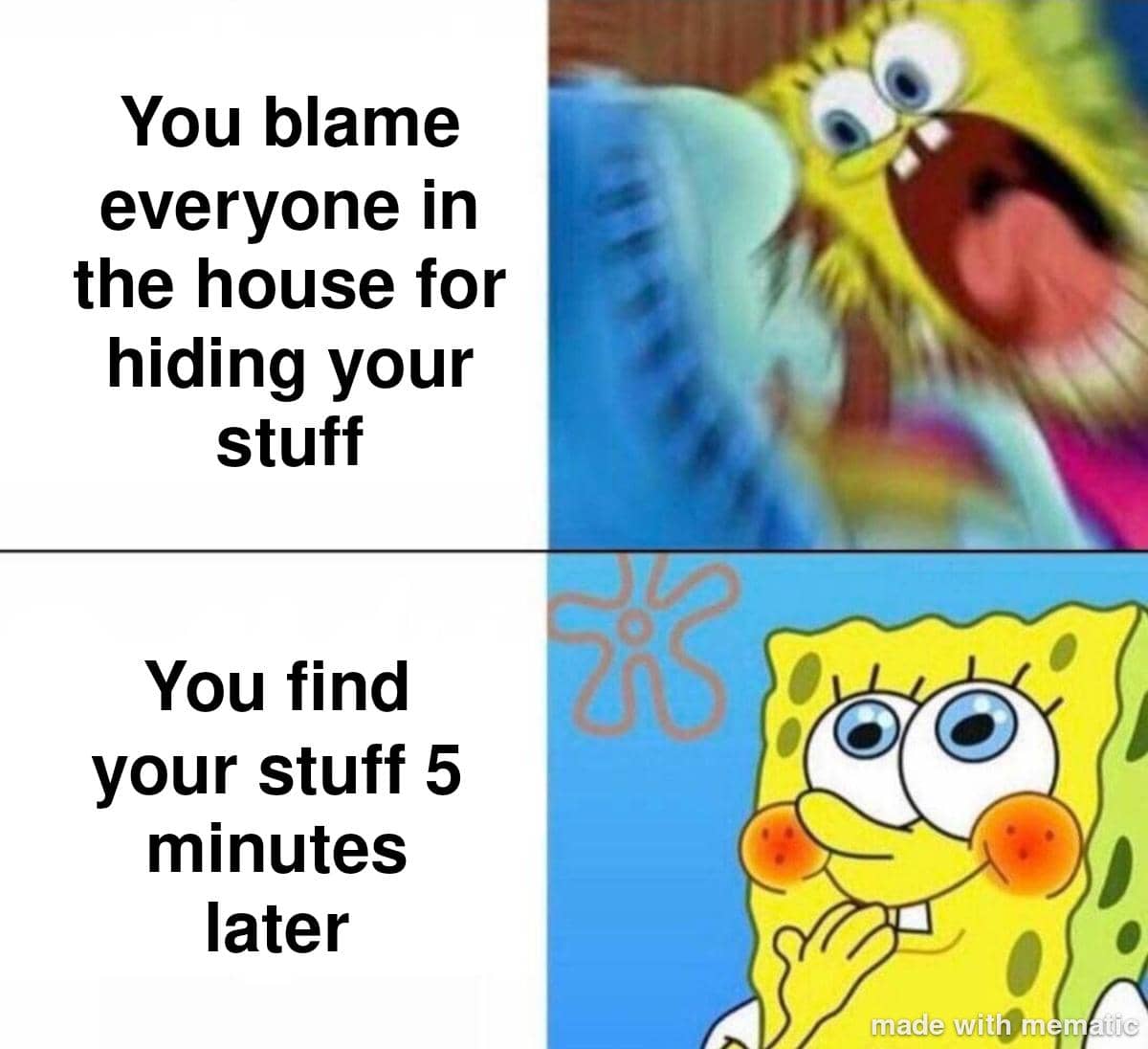 meme SpongeBob tentang mood buruk