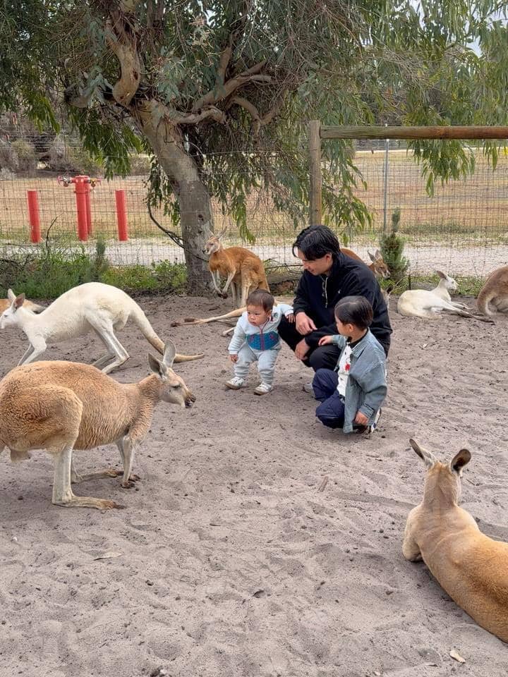 Keluarga Nikita Willy mengunjungi Caversham Wildlife Park di Perth