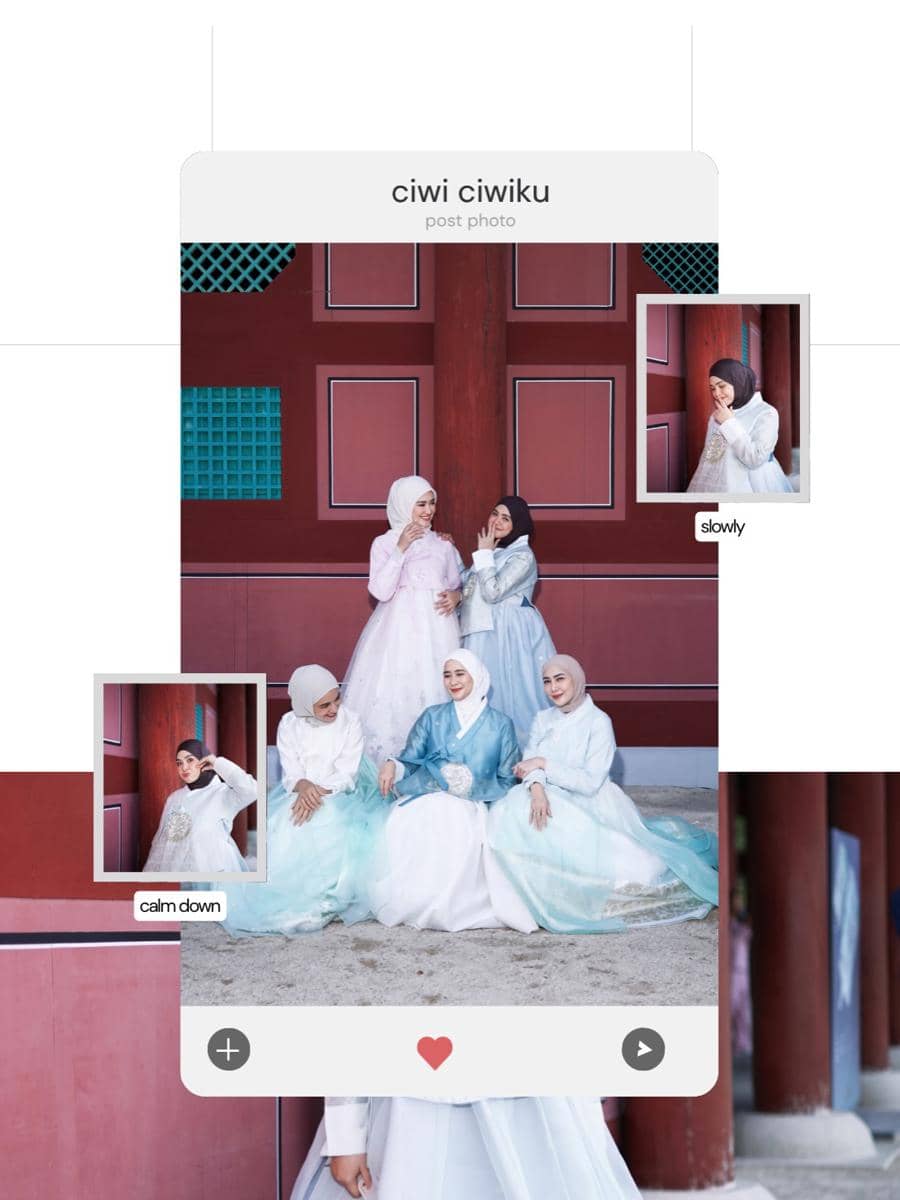 Vebby Palwinta dan sahabat pakai hanbok di Gyeongbokgung Palace