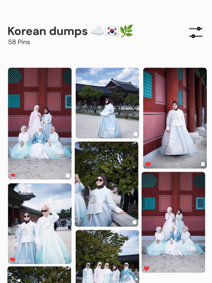 Vebby Palwinta dan sahabat pakai hanbok di Gyeongbokgung Palace