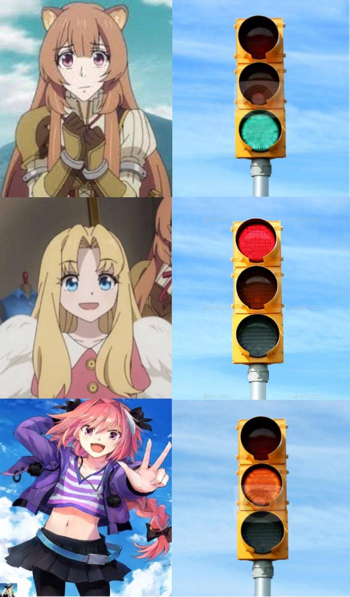 meme anime tentang lampu merah