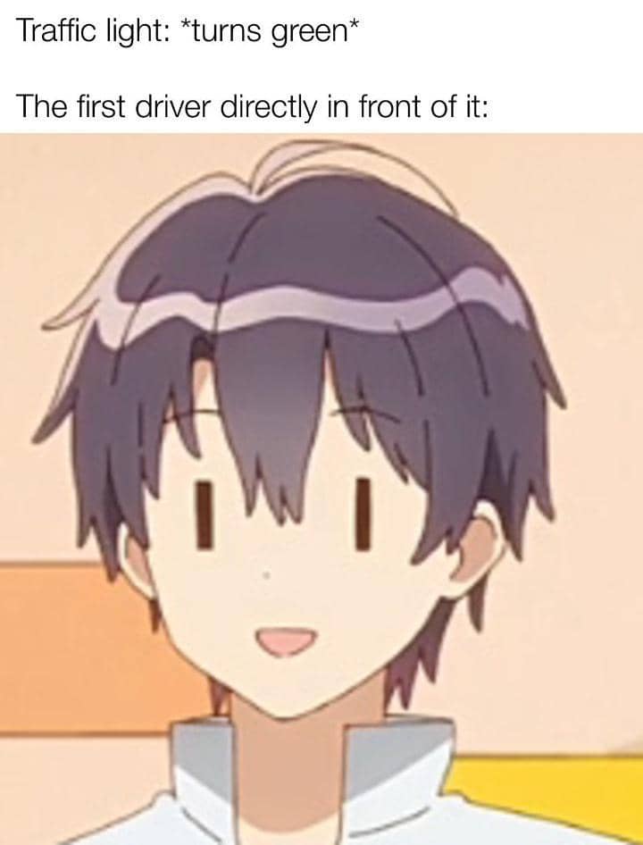 meme anime tentang lampu merah